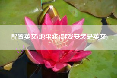 配置英文(地平线4游戏安装是英文)