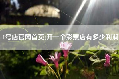1号店官网首页(开一个彩票店有多少利润)