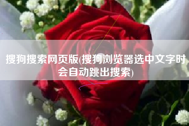 搜狗搜索网页版(搜狗浏览器选中文字时会自动跳出搜索)