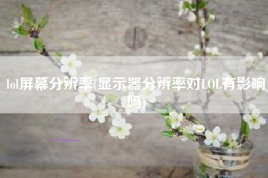 lol屏幕分辨率(显示器分辨率对LOL有影响吗)