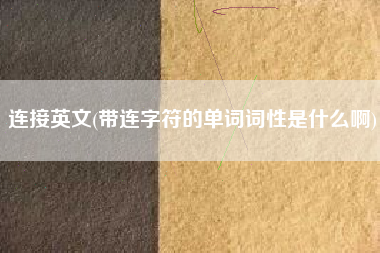 连接英文(带连字符的单词词性是什么啊)