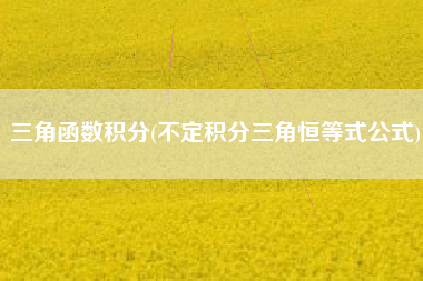 三角函数积分(不定积分三角恒等式公式)