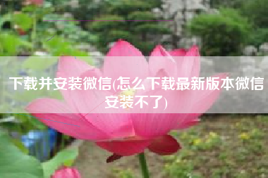 下载并安装微信(怎么下载最新版本微信安装不了)