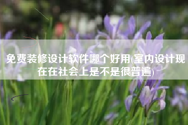 免费装修设计软件哪个好用(室内设计现在在社会上是不是很普遍)