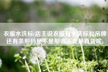 详细阅读:衣服水洗标(店主说衣服有水洗标和吊牌还有条形码是不是那会不会是真货呢) 衣服水洗标(店主说衣服有水洗标和吊牌还有条形码是不是那会不会是真货呢)