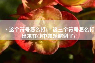 丶这个符号怎么打(丶这三个符号怎么打出来在CF中如题谢谢了)