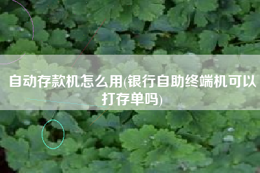 自动存款机怎么用(银行自助终端机可以打存单吗)