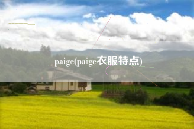 paige(paige衣服特点)