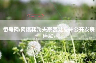 番号网(网曝蒋劲夫家暴女友并公开发表道歉)