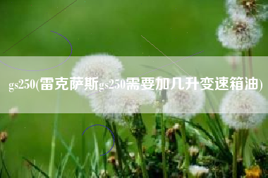 gs250(雷克萨斯gs250需要加几升变速箱油)