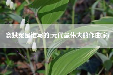 窦娥冤是谁写的(元代最伟大的作曲家)