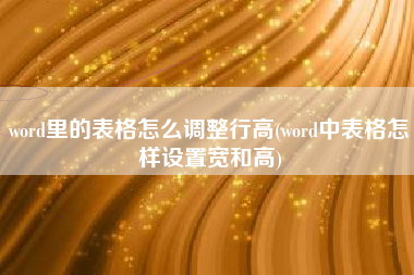 word里的表格怎么调整行高(word中表格怎样设置宽和高)
