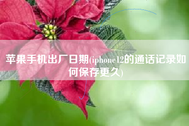 苹果手机出厂日期(iphone12的通话记录如何保存更久)