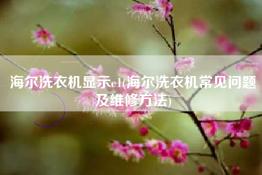 海尔洗衣机显示e1(海尔洗衣机常见问题及维修方法)