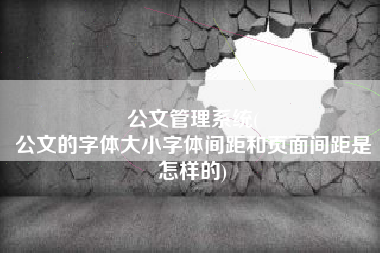 公文管理系统(
公文的字体大小字体间距和页面间距是怎样的) 公文管理系统(
公文的字体大小字体间距和页面间距是怎样的)