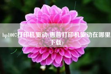 hp1007打印机驱动(惠普打印机驱动在哪里下载)