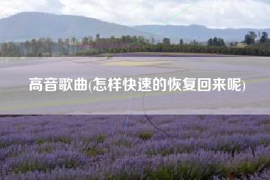 高音歌曲(怎样快速的恢复回来呢)