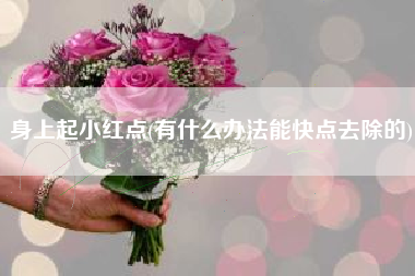 身上起小红点(有什么办法能快点去除的)