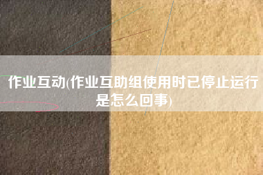作业互动(作业互助组使用时已停止运行是怎么回事)
