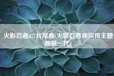 火影忍者477片尾曲(火影忍者疾风传主题曲第一代)