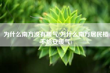 为什么南方没有暖气(为什么南方居民楼不给安暖气)