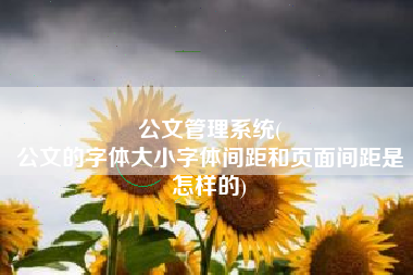 公文管理系统(
公文的字体大小字体间距和页面间距是怎样的) 公文管理系统(
公文的字体大小字体间距和页面间距是怎样的)