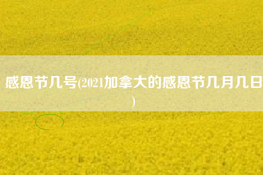 详细阅读:感恩节几号(2021加拿大的感恩节几月几日) 感恩节几号(2021加拿大的感恩节几月几日)
