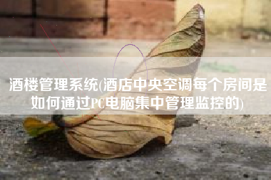 酒楼管理系统(酒店中央空调每个房间是如何通过PC电脑集中管理监控的)