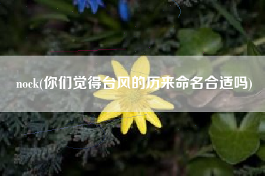 nock(你们觉得台风的历来命名合适吗)