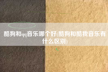 酷狗和qq音乐哪个好(酷狗和酷我音乐有什么区别)