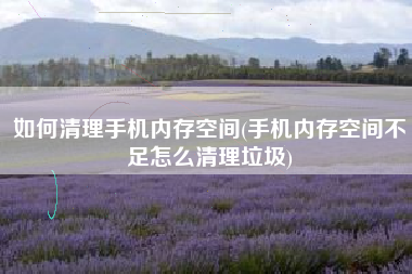 如何清理手机内存空间(手机内存空间不足怎么清理垃圾)