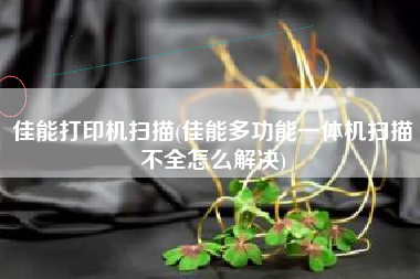 佳能打印机扫描(佳能多功能一体机扫描不全怎么解决)