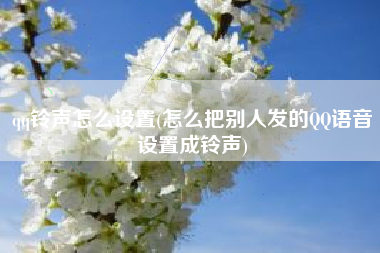 qq铃声怎么设置(怎么把别人发的QQ语音设置成铃声)