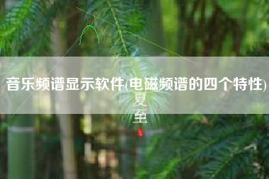 音乐频谱显示软件(电磁频谱的四个特性)