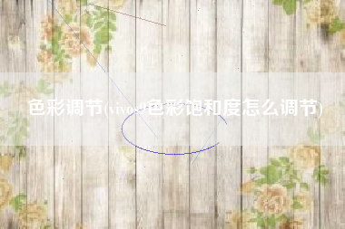 色彩调节(vivos9色彩饱和度怎么调节)