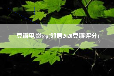 豆瓣电影top(邻居2020豆瓣评分)