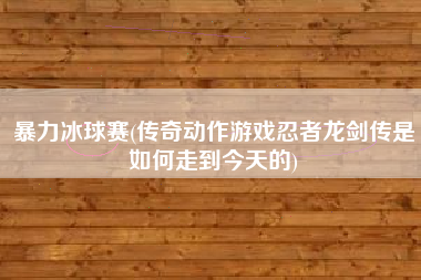 详细阅读:暴力冰球赛(传奇动作游戏忍者龙剑传是如何走到今天的) 暴力冰球赛(传奇动作游戏忍者龙剑传是如何走到今天的)