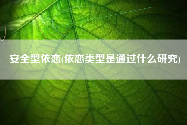 安全型依恋(依恋类型是通过什么研究)