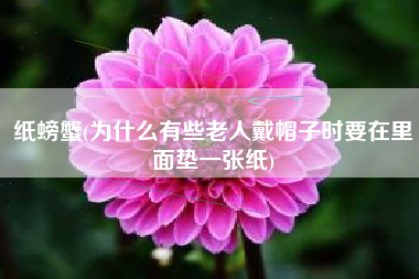 纸螃蟹(为什么有些老人戴帽子时要在里面垫一张纸)