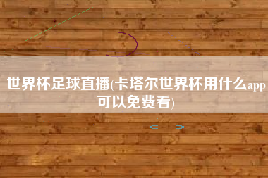 世界杯足球直播(卡塔尔世界杯用什么app可以免费看)