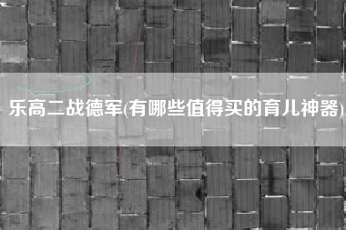 乐高二战德军(有哪些值得买的育儿神器)