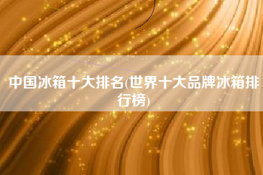 中国冰箱十大排名(世界十大品牌冰箱排行榜)