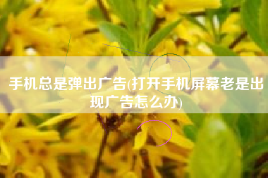 手机总是弹出广告(打开手机屏幕老是出现广告怎么办)