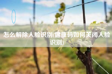 怎么解除人脸识别(健康码如何关闭人脸识别)