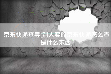 京东快递查寻(别人买的京东快递怎么查是什么东西)