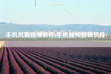 手机剪辑视频软件(手机视频剪辑软件)