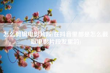 怎么剪辑电影片段(在抖音里都是怎么截取电影片段发里的)