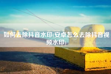 如何去除抖音水印(安卓怎么去除抖音视频水印)