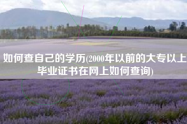 如何查自己的学历(2000年以前的大专以上毕业证书在网上如何查询)