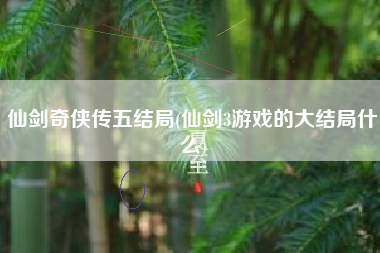 仙剑奇侠传五结局(仙剑3游戏的大结局什么)